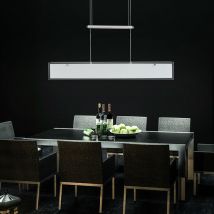 Etc-shop - Lampe suspendue table à manger lampe suspendue salon suspension réglable en hauteur, nickel mat, 6x G4, LxH 86x150 cm
