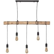 Ledkia - Suspension Métal et Bois Yagis Noir