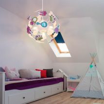 Lampe à suspension chambre d'enfant suspension château lampe de chambre d'enfant filles, plastique, 4x douilles E14, DxH 35 x 120