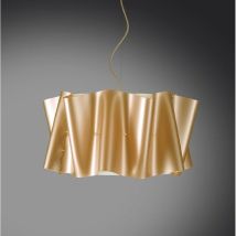 Linea Zero - Lampe à Suspension cinq lumières folio abat-jour en Or Polilux diamètre 60x h32 cm