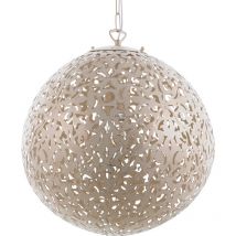 Lampe Suspension Boule en Métal Ajouré Beige E27 Max. 60W Design Oriental et Fantaisie pour Salle à Manger ou Salon Moderne et Vintage Beliani