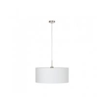 Lampe à suspension 110 cm en métal et tissu blanc avec hauteur réglable Eglo Pasteri
