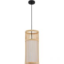 Privatefloor - Lustre de plafond en bambou - Suspension de style Boho Bali - Lawan Bois naturel