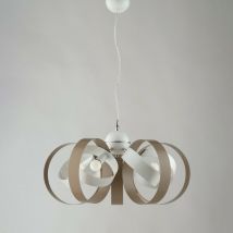 Bonetti Illumina - Lustre suspendu en fer cinq lumières Tortora Blanc 58x h26 cm
