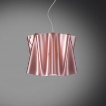 Linea Zero - Lampe à suspension folio abat-jour rose en Polilux diamètre 40x h37 cm