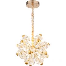 Globo Lighting - Lampe suspension lampe suspendue plafonnier led métal couleur or cristaux de verre 50 cm