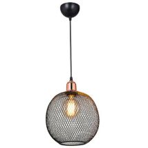 Tezeta - Lampe à suspension métal perforé noir Belin MDL4320