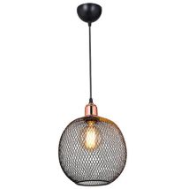 Tezeta - Lampe À Suspension Métal Perforé Noir Belin Mdl4320