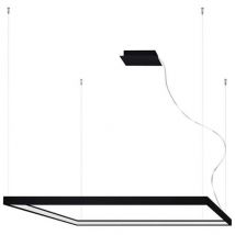 Sollux Lighting Nelya Plafonnier suspendu carré à del intégré, noir, 4000K, 8096lm