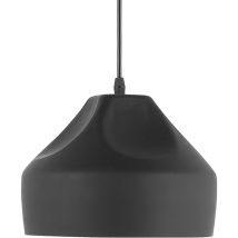 Beliani - Lampe Suspension Type Cloche en Métal Noir Intérieur Blanc E27 Max. 40W Design Minimaliste Tendance pour Salle à Manger ou Salon Moderne