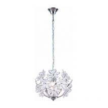 Etc-shop - Lampe suspension suspension feuille lampe plafond suspension design fleur, acrylique, chrome, lampe abat-jour, forme sphérique, 1x E27,