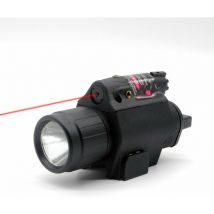 Lampe torche LED avec interrupteur à pression et rail Picatinny 20 mm Rouge