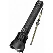 Lampe Torche LED Métallique,90000 Lumens Lampe de Poche XHP70 Ultra Puissante Ajustable Zoomable Étanche Torch