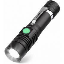 Jalleria - Lampe Torche led Rechargeable usb, Coquimbo Lampe de Poche 600 Lumens, IP65 Étanche, 4 Modes Eclairage, Lampe de Poche Zoomable pour