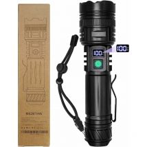 Debuns - Lampe Torche led Rechargeable,20000 Lumens Lampe de Poche led Ultra Puissante, 5 Modes D'éclairage IP65 Étanche Lampe Led Rechargeable Lampe