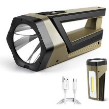 Lampe Torche led Ultra Puissante, Lampe Torche Rechargeable Étanche 7200mAh 1500 Lumens Lampe Torche Puissante 8 Modes Lampe de Poche de Camping