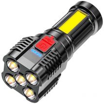 Basetbl - Lampe Torche Led Ultra Puissante, Torche Lampe De Poche Led, 10000 Lumens Lampe De Poche Rechargeable, Étanche Ip65, Ajustable Zoomable