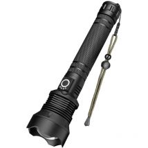 Lampe Torche LED Ultra Puissante,Lampe de Poche Rechargeable 90000 Lumens Lampe de Poche XHP70 Ultra Puissante Ajustable Zoomable Étanche