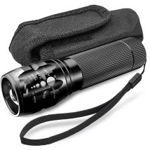 Lampe torche puissante pour vélo, mise au point télescopique, zoom à trois lumens, torche d'urgence