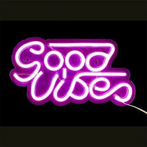 Lampe Tube Led Good Vibes Usb