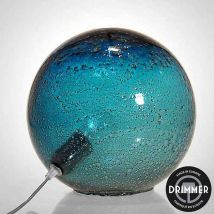 Drimmer - Lampe Volcanique boule bleu verre 30x30x30cm