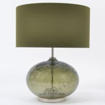 Drimmer - Lampe volcanique boule kaki verre 38x38x50cm