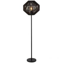 Wicker 1 Light Stehleuchte, Black Wicker - Searchlight