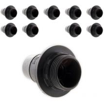 Set mit 10 E14-Fassungen aus Thermoplast mit einfachem Ring, Schwarz Zenitech