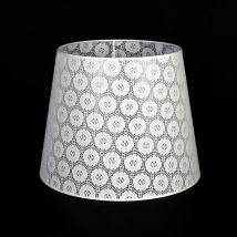 Licht-erlebnisse - Lampenschirm für Stehlampe E27 Weiß Spitze Stoff Textil