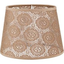 Licht-erlebnisse - Lampenschirm für Tischlampe E14 Häkel Spitze ø 19,5 cm konisch Stoff Schirm