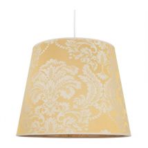 Licht-erlebnisse - Lampenschirm Stoff Konisch In Gold Barock Für Pendelleuchten E27