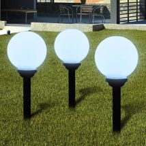 Lampes d'allée à LED 3 pcs Lampadaire Lampe de sol 20 cm avec piquet de sol 33347