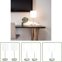 The Living Store Lampes De Table 2 Pcs Bouton Tactile Blanc E14 - Lampe De Table - Lampadaire - Éclairage Intérieur - Luminaire Design - Lampe Blanche