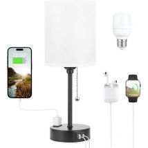 Rapanda - Lampes de table 3 températures de couleur - 2700K 3500K 5000K Lampes de chevet avec ports usb c et a, lampes à chaînette pour chambres à