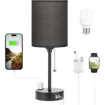 Galozzoit - Lampes de table 3 températures de couleur - 2700K 3500K 5000K Lampes de chevet avec ports usb c et a, lampes à chaînette pour chambres à