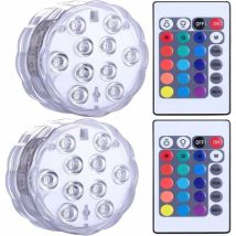 Lampes Led Submersibles Étanches Pour Jacuzzi, Spa, Bassin, Lumières Led Sous-marines Avec 2 Télécommandes Pour Bases De Vase, Aquariums, Fêtes, 