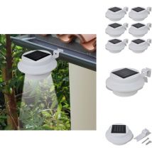 Lampes solaires 6 pcs pour clôture gouttière Blanc - Lampe Solaire - Éclairage Extérieur - Led - Luminaire Solaire - Lampadaire Solaire