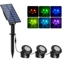 Lampes Solaires de Bassin Led, 6 Couleurs, Étanchéité IP68,Marche/Arrêt Automatique, Lampes Solaires pour Étang,Jardin(3 en 1)
