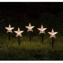 Lampes solaires de jardin Star Lights Lampes de piquet d'extérieur étanches Lampes de chemin à énergie solaire pour parterre de fleurs, allée, cour,