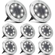 Forehill - Lampes solaires d'extérieur, 8 lampes solaires d'extérieur, lampes solaires de jardin d'extérieur à 8 led, projecteurs solaires