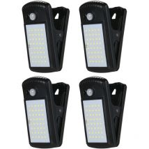 Lifcausal - Lampes solaires d'extérieur à 40 led avec détecteur de mouvement et pince IP65 étanche pour clôture, terrasse, mur, garage, patio