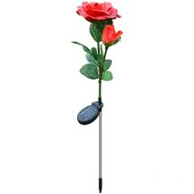 Lampes solaires d'extérieur, éclairage led d'extérieur étanche, éclairage led d'extérieur, éclairage solaire de simulation de roses (à deux têtes),