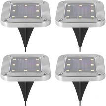 Lampes solaires d'extérieur, éclairage led d'extérieur étanche, éclairage solaire au sol, 8 led, éclairage solaire d'extérieur amélioré, éclairage de