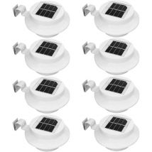 Lampes Solaires pour Gouttières, Lot de 8 du Crépuscule à L'aube de Éclairage de Clôture à led - Éclairage Solaire Étanche de Décoration de Jardin