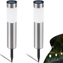 Lampes solaires pour jardin extérieur Lampes solaires blanches Lampes de jardin led étanches en acier inoxydable pour jardin extérieur pour patio,