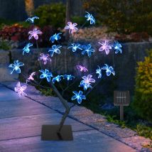 Lampes solaires pour la décoration de jardin extérieur Lampe solaire à fiche extérieure en forme d'arbre, arbre fleuri, led, h 60 cm