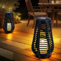 Lampes solaires pour l'extérieur Lampe de table solaire led Lampe suspendue Lanterne led de jardin effet flamme, avec effet de lumière dansante, 1x