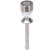 Lampioncino segnapassi Led Hilt 0,006W Argento in acciaio con pannello solare IP44 Bianco caldo 2700K con sensore crepuscolare Aigostar