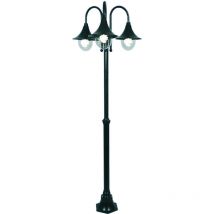 Lampione 3 luci su palo modello parigi - 3x100w ip44 cm.230h. colore nero