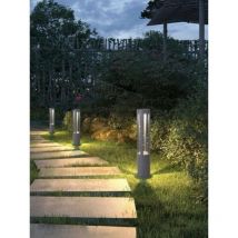 Lampione da giardino led 12w lampada per esterno lampioncino moderno grigio IP65 calda 3000k